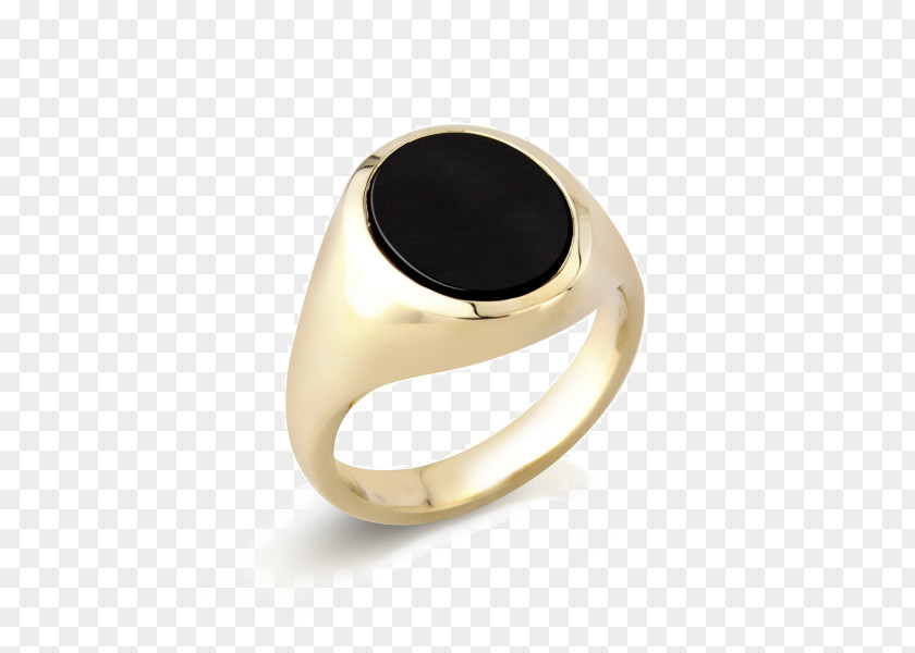 Ring Onyx Colored Gold Oval PNG
