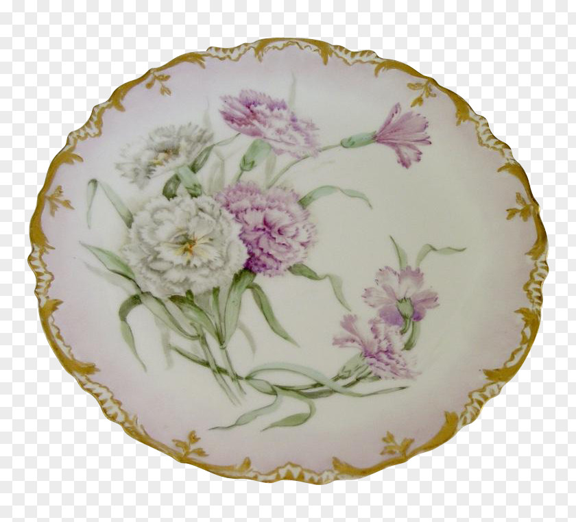 Hand-painted Flower Material Tableware Platter Plate Saucer Lilac PNG