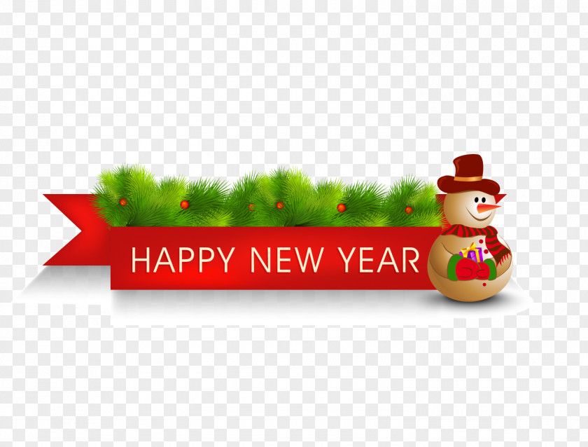 Happy New Year Ribbon Vector Years Day Christmas PNG
