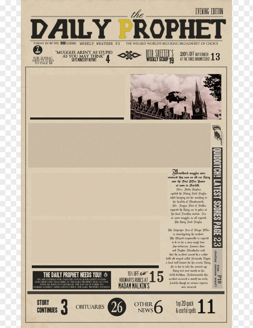 Harry Potter Fictional Universe Of Sirius Black And The Prisoner Azkaban Newspaper PNG