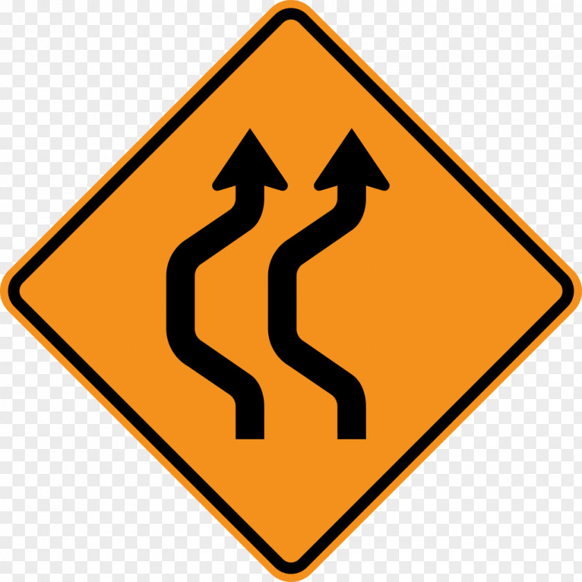 Road Reverse Curve Traffic Sign Lane PNG