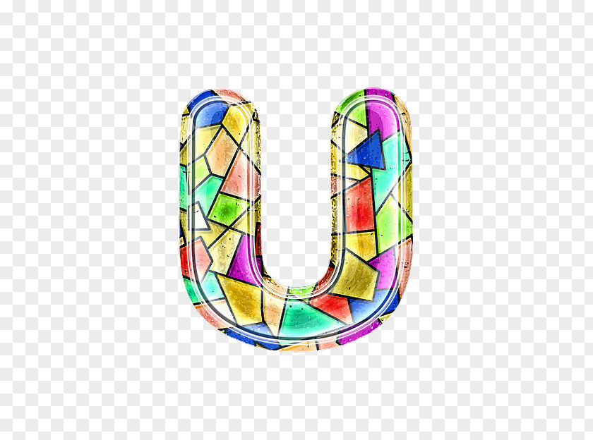 Stained Glass Letter U Window PNG