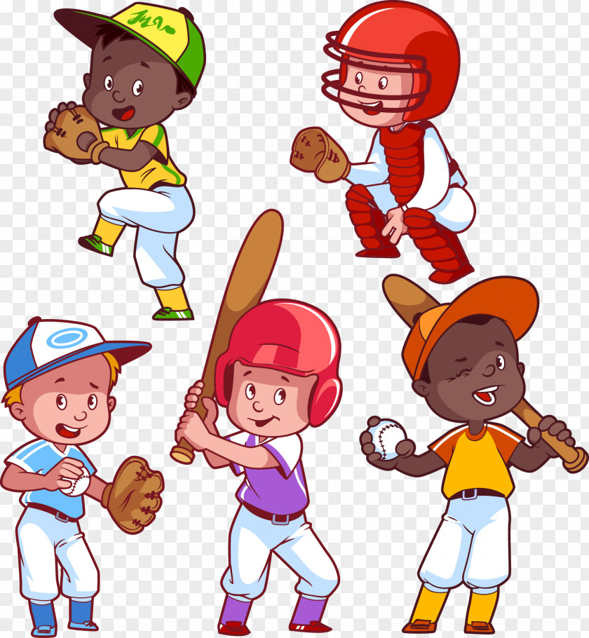 Vector Baseball Cartoon Child Clip Art PNG