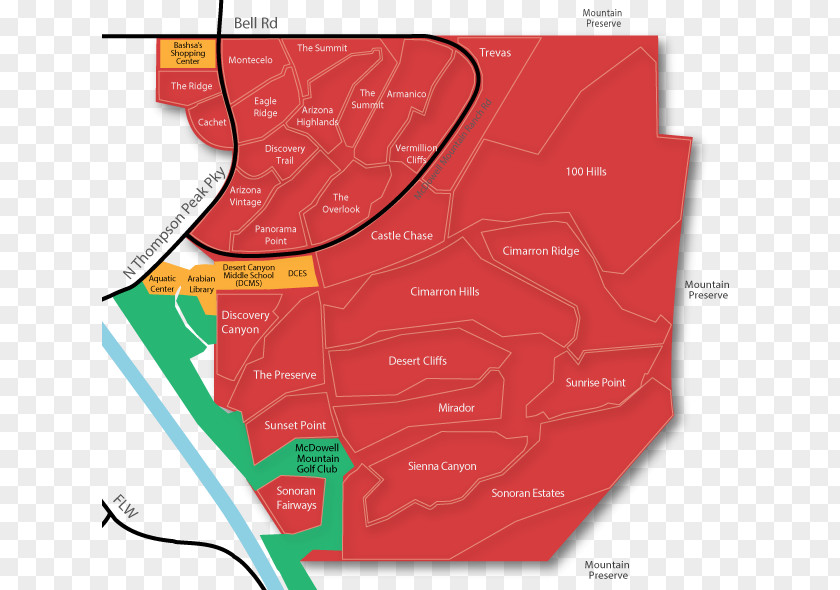 McDowell Mountains Mountain Ranch House Map Golf Club PNG