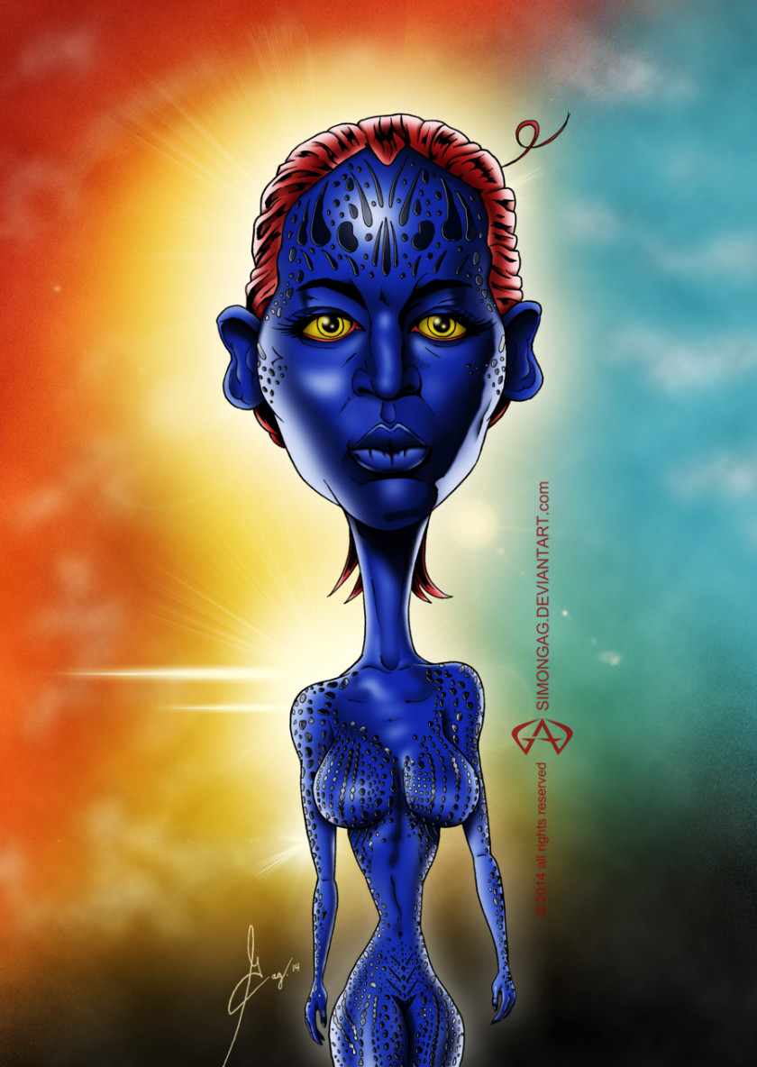 Mystique Caricature Drawing Fan Art PNG