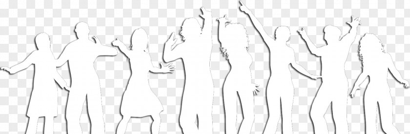 Party People Drawing Monochrome Black And White Sketch PNG