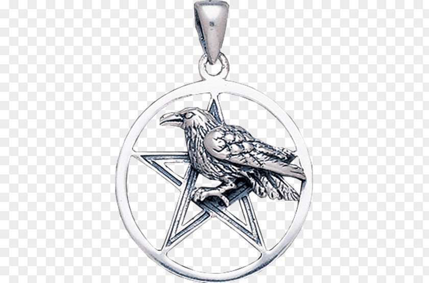 Perched Raven Overlay Charms & Pendants Jewellery Wicca Locket Pentagram PNG