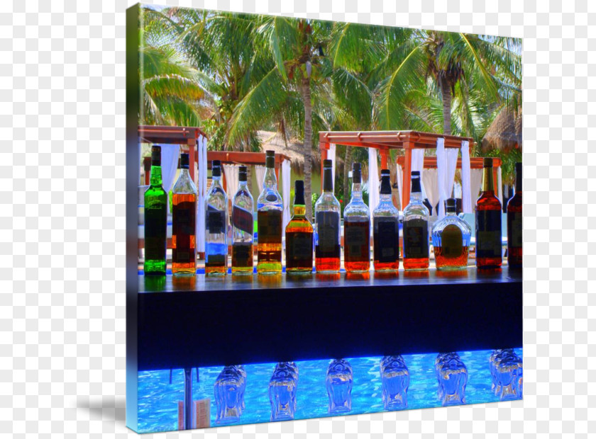 Bar Ad Majorelle Blue Garden Gallery Wrap Glass Canvas PNG