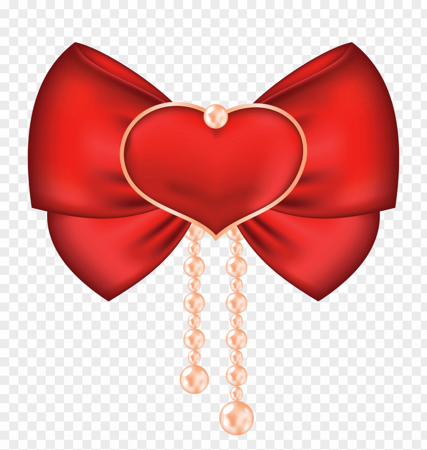 Red Bow With Heart PNG Clipart Picture Valentine's Day And Arrow Clip Art PNG