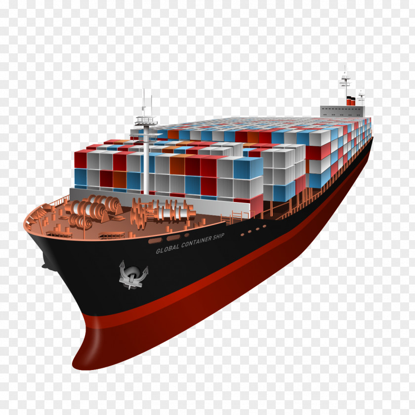 Cartoon Red Boat Panamax Cargo Watercraft PNG