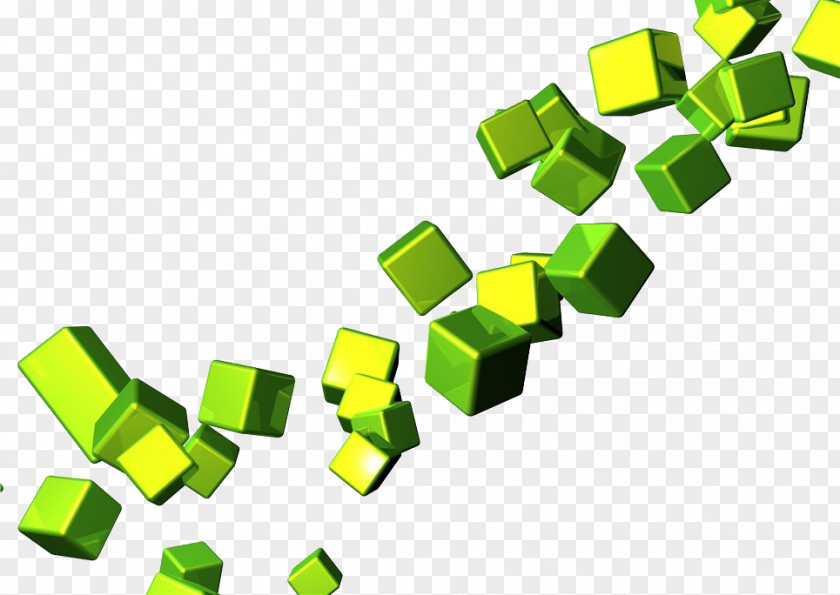 Green Abstract Cube Abstraction Computer File PNG