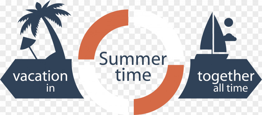 Summer Time Vector Logo Beach PNG
