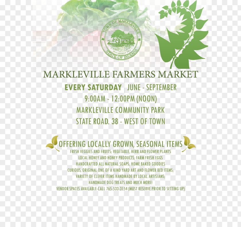 Concert Flyer Markleville Farmers' Market PNG