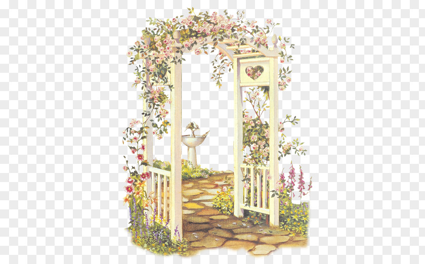 A Gate Full Of Flowers PNG gate full of flowers clipart PNG