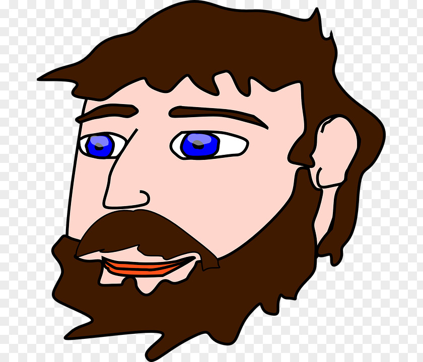 Beard Cartoon Portraits Red Hair Face Clip Art PNG