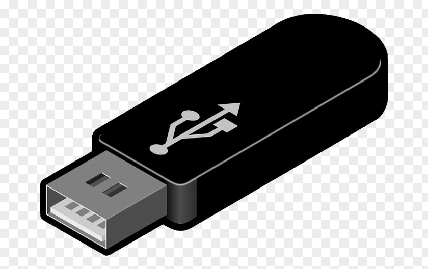 Black U Disk USB Flash Drive Clip Art PNG
