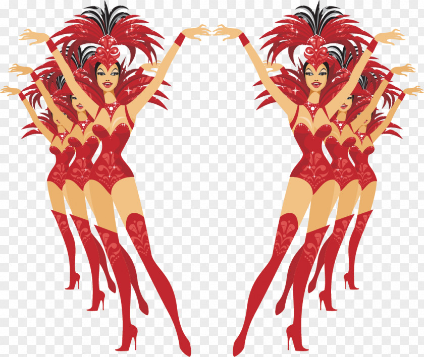 Vector Painted Rouge Actor Moulin Showgirl Cabaret PNG