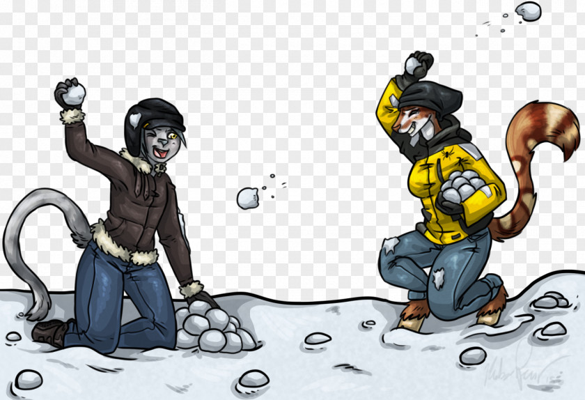 Snowball Fight Mammal Cartoon Fiction Legendary Creature PNG