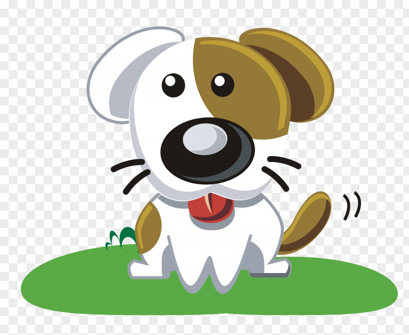 Vector Puppy Squatting On The Grass Material Download PNG