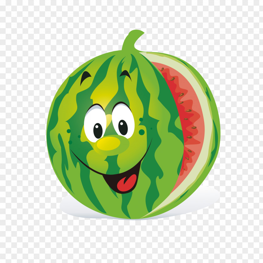 Vector Smiley Watermelon Cartoon Fruit Clip Art PNG