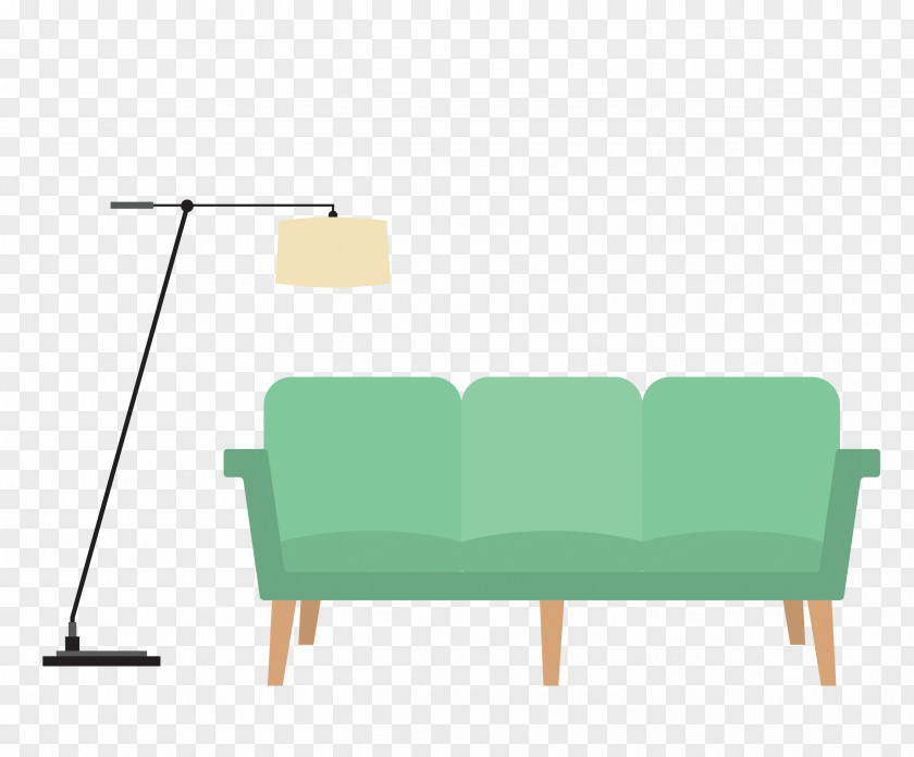 Vector Sofa Lamp Table Living Room Euclidean Drawing PNG