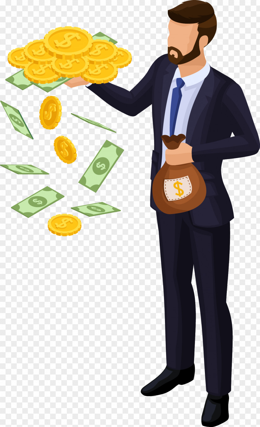Businessman Holding A Wallet Man Figure Vector Download PNG