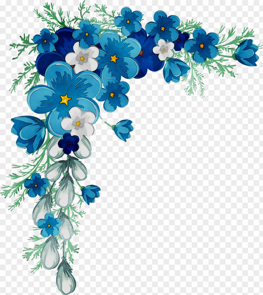 Clip Art Flower Blue Borders And Frames PNG