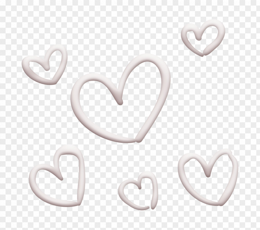 Heart Icon Saint Valentine Outline Small Hearts PNG