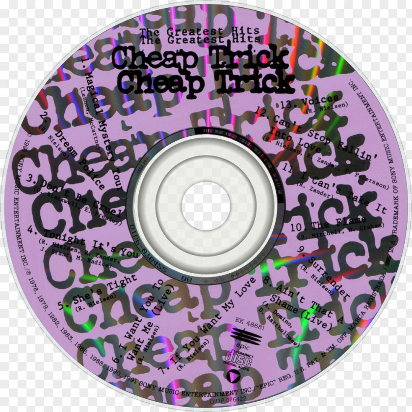 The Greatest Hits Authorized Cheap Trick Album Compact Disc PNG