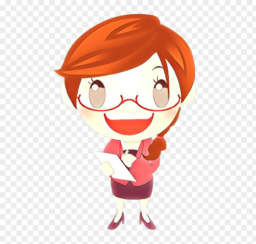 Cartoon Smile Red Hair PNG