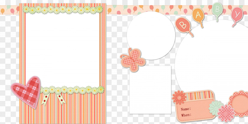 Pink Frame Infant Template Child Photography PNG