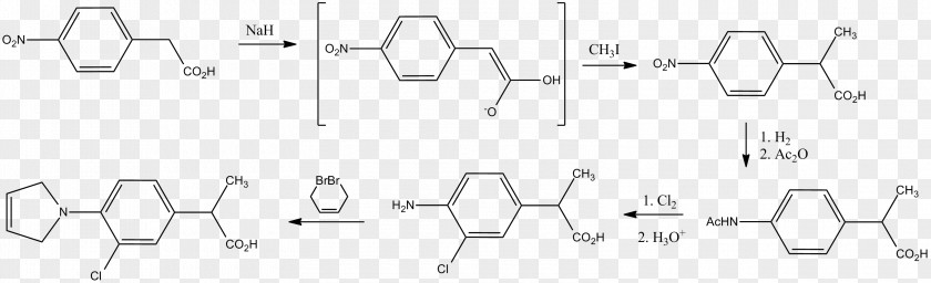 Pirprofen Chemical Reaction Synthesis Elbs Organic Compound PNG