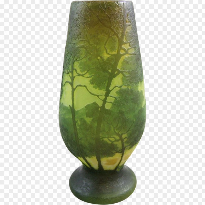 Vase French Cameo Glass Art PNG