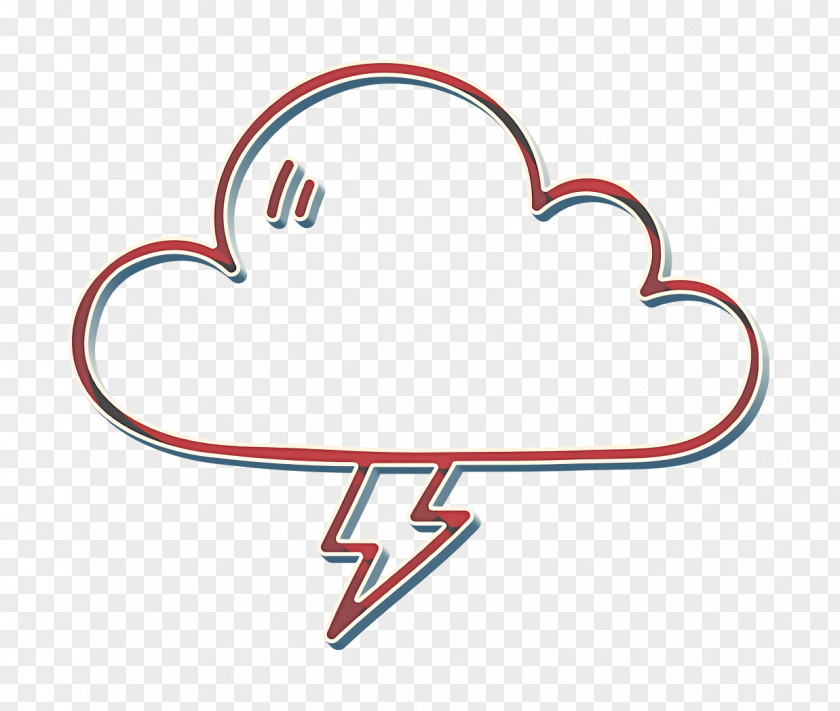 Heart Weather Icon Cloud Lightening Storm PNG