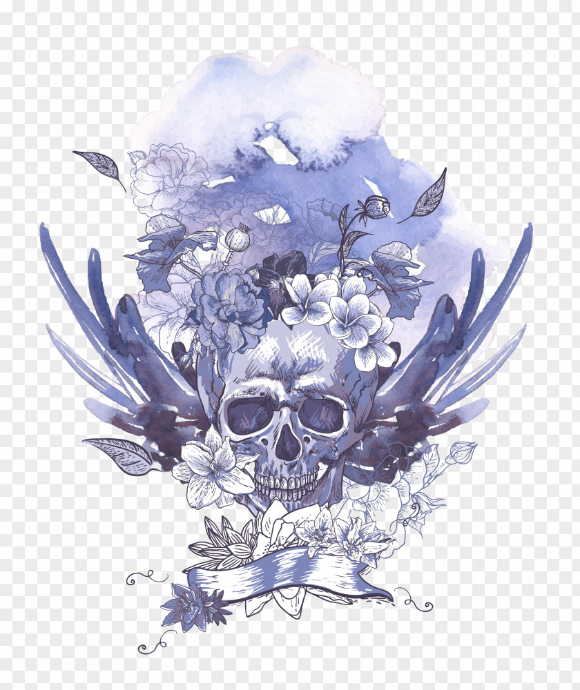 Light Blue Skull Pattern Human Symbolism Royalty-free PNG