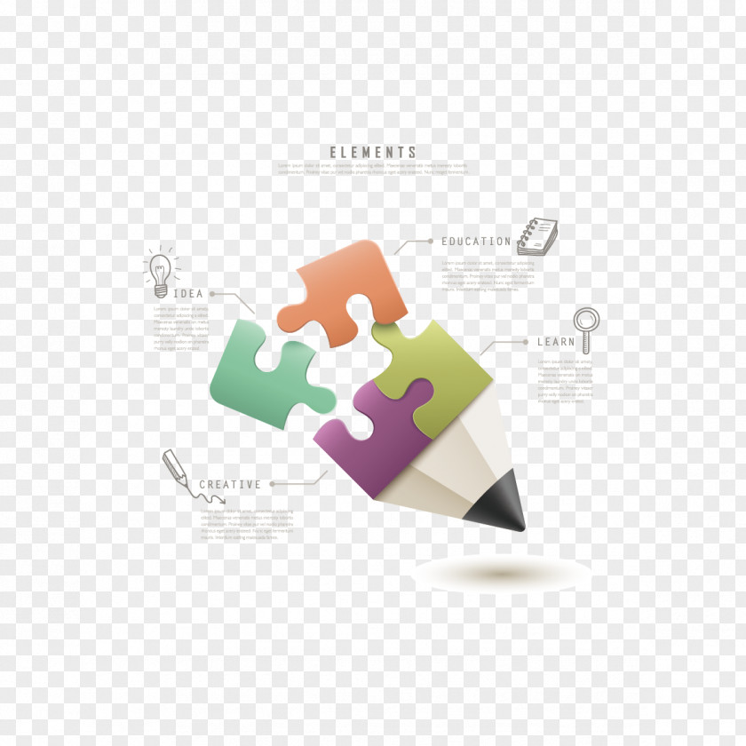 Pen Creative Ppt Jigsaw Puzzle Pencil Infographic Illustration PNG