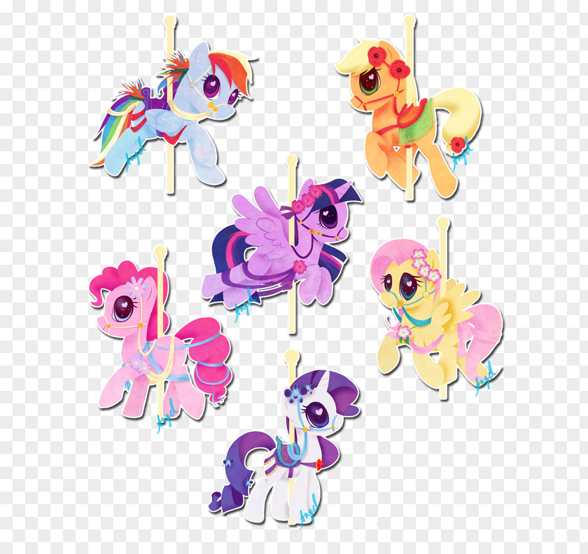 Cartoon Carousel My Little Pony Rarity Pinkie Pie Rainbow Dash PNG