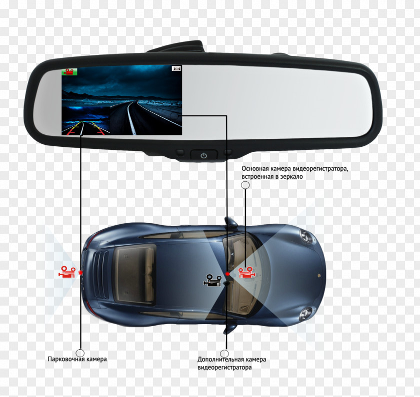 Mirror Car Rear-view Network Video Recorder Dashcam PNG