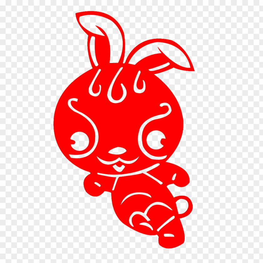 Rabbit Papercutting Chinese New Year Zodiac PNG