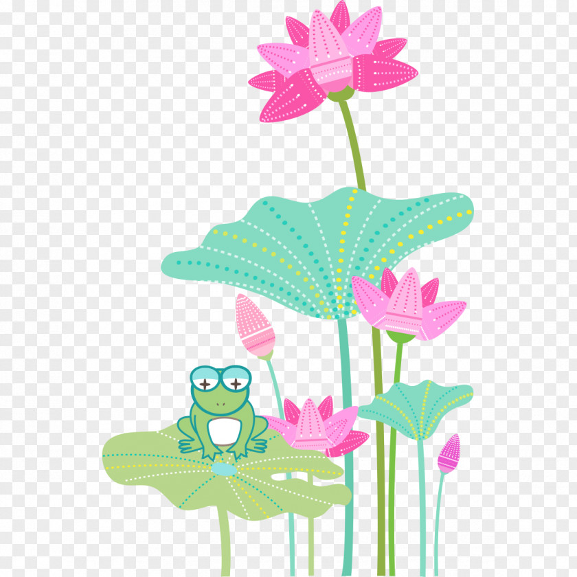 Frog And Lotus Plastic Vase PNG