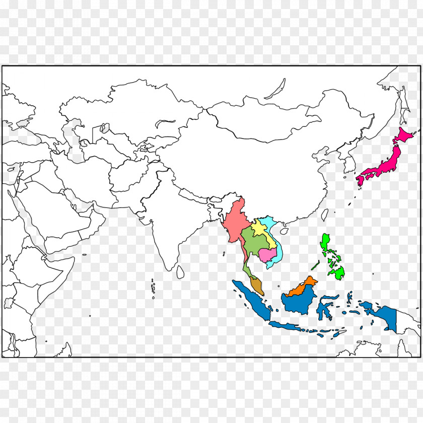Map East Asia South Mapa Polityczna PNG