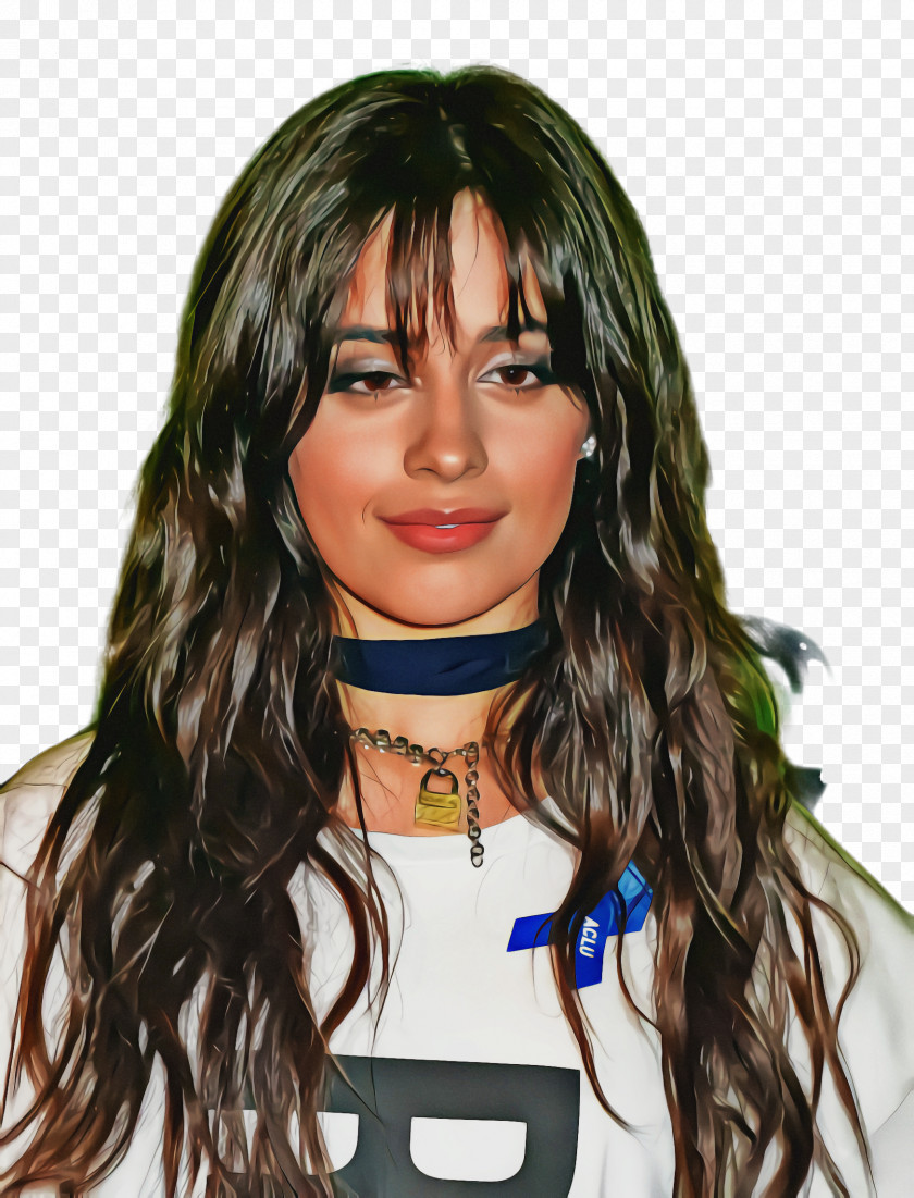 Smile Lace Wig Camila Cabello Hairstyle Bangs Long Hair PNG
