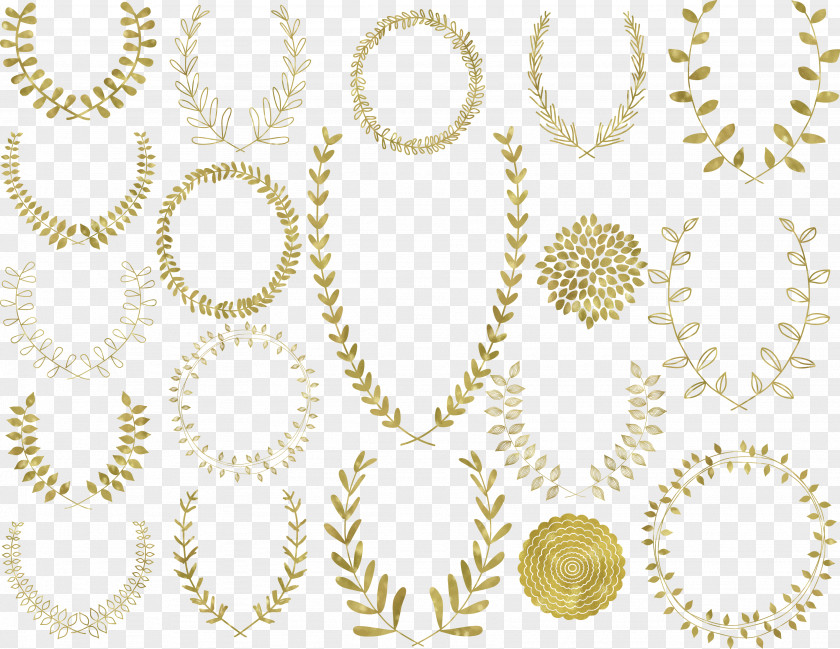 Gold Laurel Wreath Ink Tattoo PNG