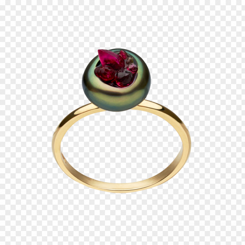 Ruby Ring Jewellery Gemstone Tahitian Pearl PNG