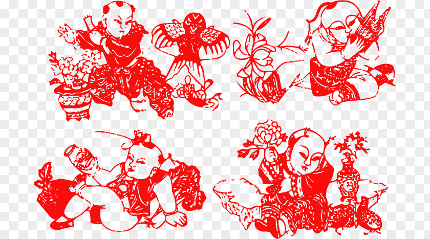 Chinese New Year Festive Red Vector Material Clip Art PNG