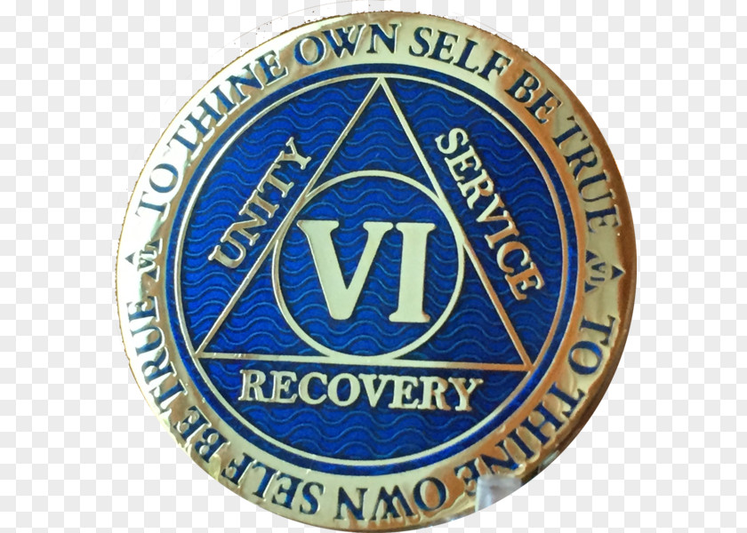 Gold Alcoholics Anonymous Sobriety Coin Plating PNG