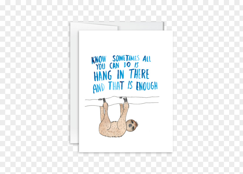 Hang In There Sloth Greeting & Note Cards Cartoon Birthday Stationery PNG