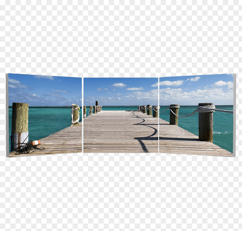 Pier Triptych Wall Decal Photography Seascape PNG