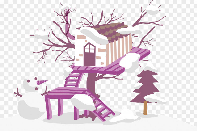 Hand Painted Colorful House Ladder Graphic Design Illustration PNG