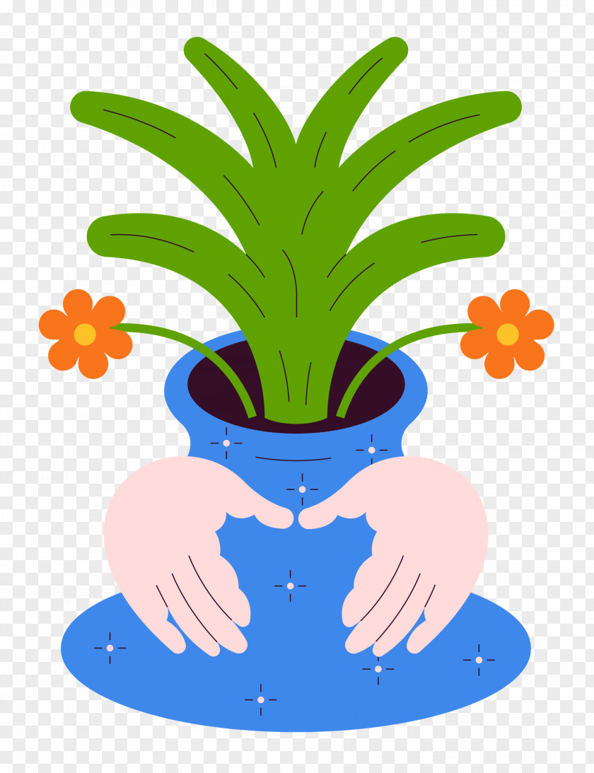 Leaf Plant Stem Flower Flowerpot Cartoon PNG
